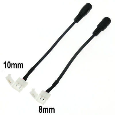 3528/5050 LED Strip 2Pin Conector de conexión femenina de conector de cable de CC con cobre enlatado y PVC