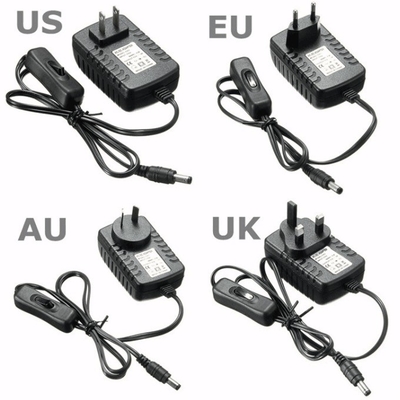 UE EE.UU. Reino Unido Adaptador de alimentación de 100-240 V a 12 V de corriente continua con salida de 2000 mA del interruptor encendido y apagado