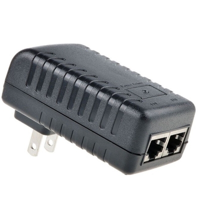 Negro 24V 1A enchufe de pared POE inyector Ethernet adaptador IP teléfono fuente de alimentación de la cámara 24 V