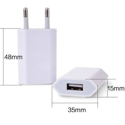 Cargador de pared USB Enchufe de salida de CC Tipo Negro Blanco 5V 1A Para iPhones Samsung Android LG
