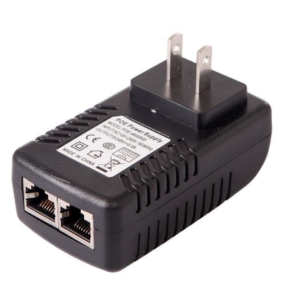 Inyector de POE Adaptador Ethernet 48V 500mA Enchufe de pared para la fuente de alimentación del teléfono/cámara IP