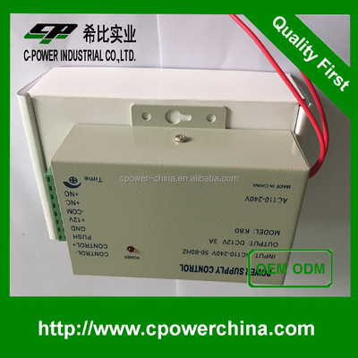 Fuente de alimentación de cerradura eléctrica de alta tensión 12V 3A UPS para seguridad / vigilancia / alarma