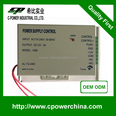 Fuente de alimentación de cerradura eléctrica de alta tensión 12V 3A UPS para seguridad / vigilancia / alarma