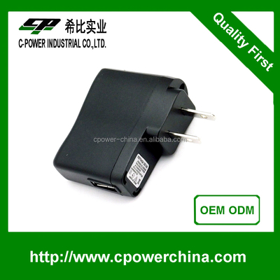 Certificado CE Tipo USB universal 5V 300mA 5V 2A 5V 2.5A 5V 1A Adaptador de alimentación USB Negro