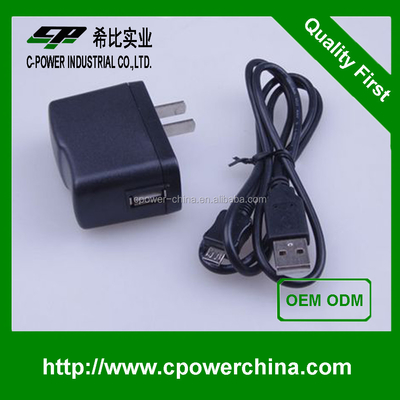 Certificado CE Tipo USB universal 5V 300mA 5V 2A 5V 2.5A 5V 1A Adaptador de alimentación USB Negro