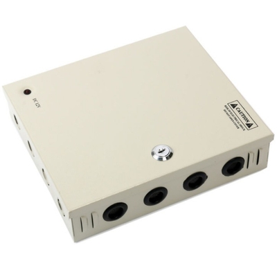 Caja de alimentación compacta de 12v 10a 9 canales para cámaras de circuito cerrado de salida de frecuencia 50/60Hz