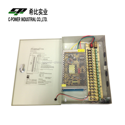 Fuente de alimentación de 12V de salida de CCTV 120W 18CH para protección contra sobrevoltaje y cámara de CCTV