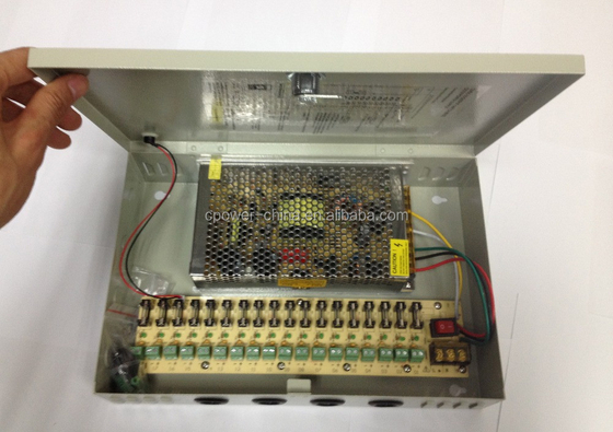 Fuente de alimentación de 12V de salida de CCTV 120W 18CH para protección contra sobrevoltaje y cámara de CCTV