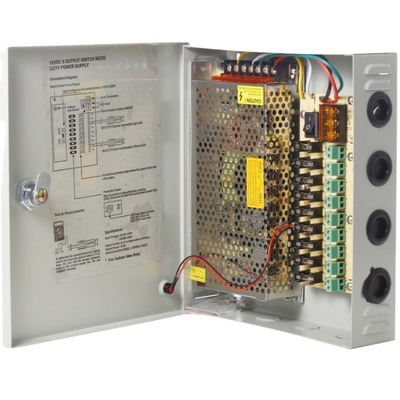 Fuente de alimentación de conmutación de cámaras CCTV de alta frecuencia 12V 10A 120W 18ch con CE ROHS FCC