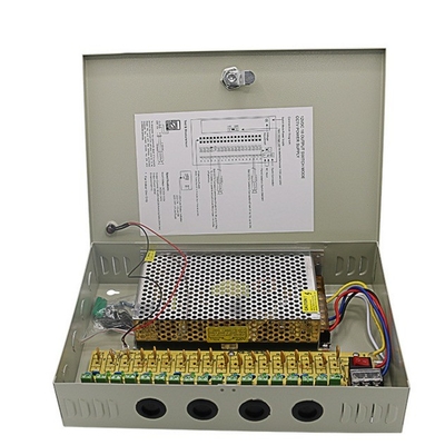 C-Power 2KG PTC Fuse 18CH Cámara de seguridad Caja de suministro de energía DC 12V 20A para DVR CCTV