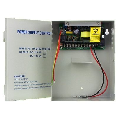 Fuente de alimentación de control de acceso de la puerta 100-240v AC 12v DC 5A con interfaz de batería de respaldo