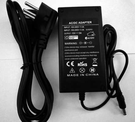 12v 5a DC conmutador AC DC Adaptador de alimentación Gratis de envío 1000pcs Tipo de salida única