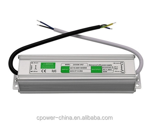 12V / 24V LED de luz de banda de alimentación IP67 impermeable 45W LED controlador de voltaje constante