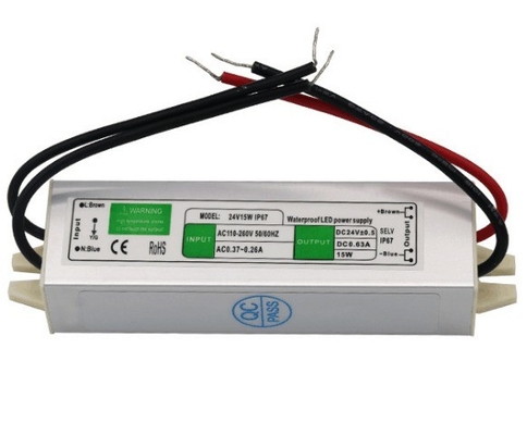 El conductor de suministro de energía impermeable de 15W para la tira LED de salida única 12V 24V transformador de corriente continua