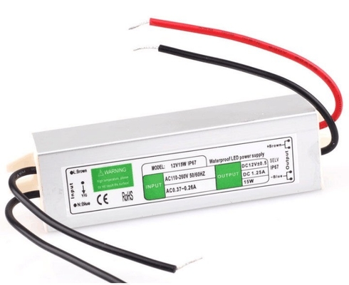 El conductor de suministro de energía impermeable de 15W para la tira LED de salida única 12V 24V transformador de corriente continua