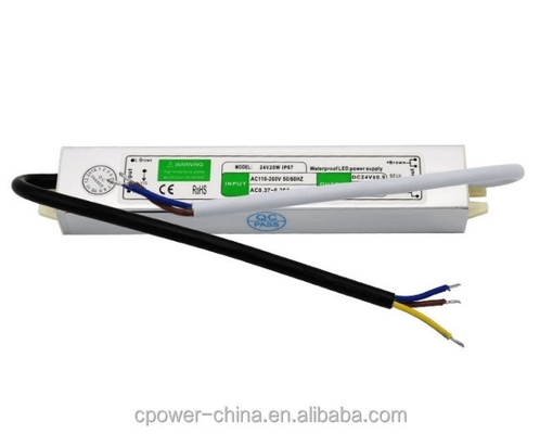Adaptador de transformador de conductor de alimentación LED de 20W para tira LED IP67 a prueba de agua 12V 24V