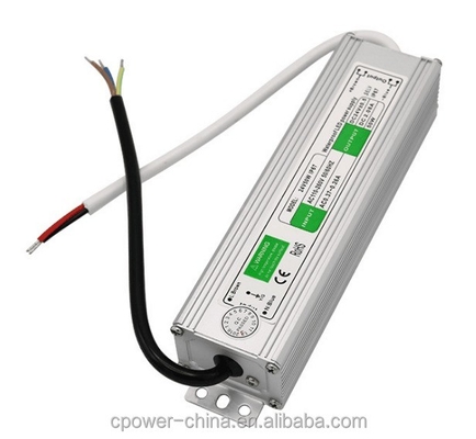 Plata Blanco 24v DC Inodoro Electrónico 50W Conductor LED 100w 25w Transformador de fuente de alimentación IP67