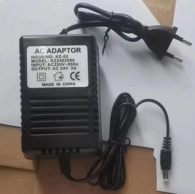 Transformador de energía eléctrica lineal de fase única AC a AC 24V 2A con enchufe de corriente continua 5.5*2.1