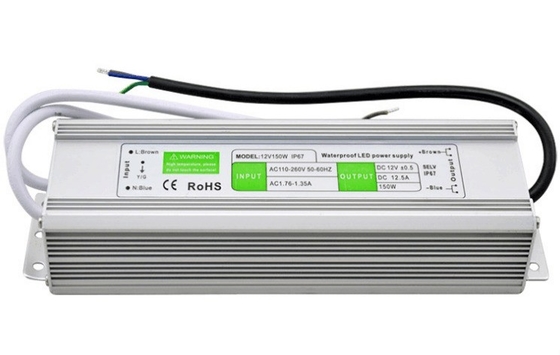 DC12V 24V 150W IP67 Válvula constante de conductor LED Fuente de alimentación con diseño impermeable