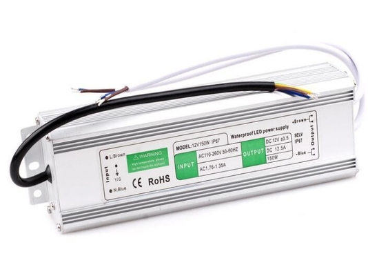 DC12V 24V 150W IP67 Válvula constante de conductor LED Fuente de alimentación con diseño impermeable