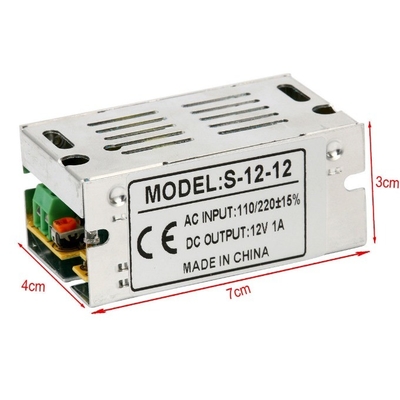 12V 1A 12W Fuente de alimentación para CCTV LED Salida de frecuencia 50/60Hz Electrónica LED CCEV