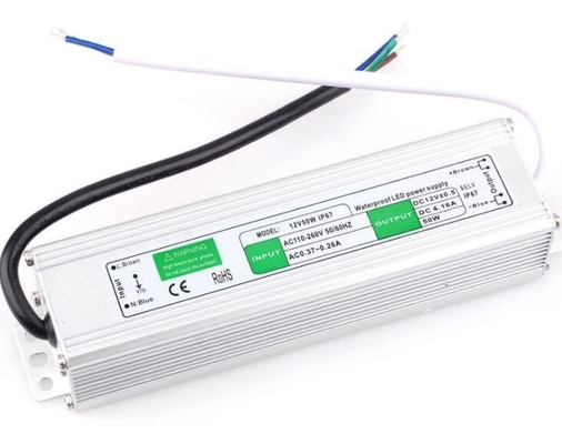 Fuente de alimentación del transformador a prueba de agua de 50w controlador LED DC12V salida única para exteriores