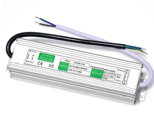 Fuente de alimentación del transformador a prueba de agua de 50w controlador LED DC12V salida única para exteriores