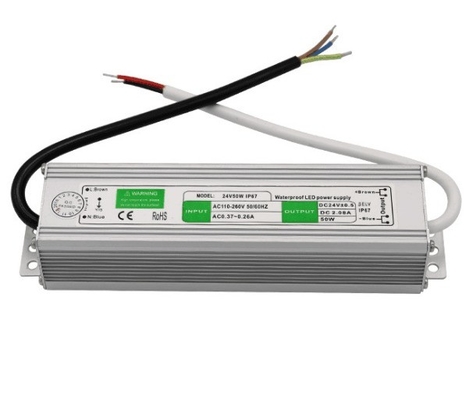 Fuente de alimentación del transformador a prueba de agua de 50w controlador LED DC12V salida única para exteriores