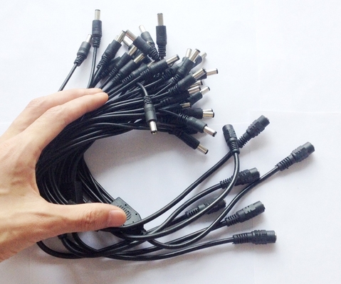 1 cable de separación masculino a 8 cables de separación femeninos para cámaras de CCTV de 5,5 mm/2,1 mm