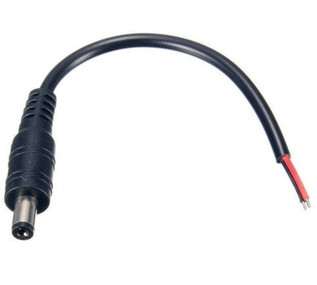 5.5 * 2.1 mm Conector de conexión de corriente continua masculino despojado extremo femenino CCTV PSU Pigtail cable 12V
