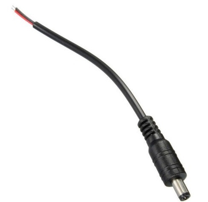 5.5 * 2.1 mm Conector de conexión de corriente continua masculino despojado extremo femenino CCTV PSU Pigtail cable 12V