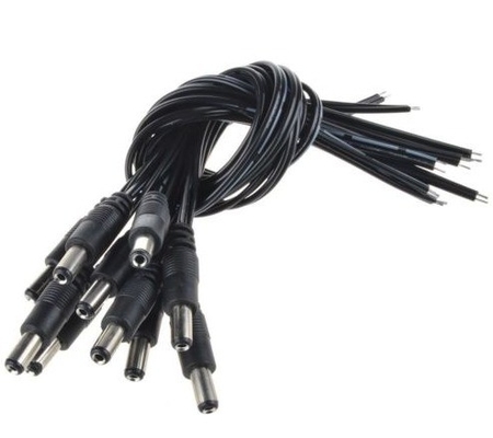 12V DC Power Pigtail Hombre 5.5*2.1mm Cable Plug Wire para cámara de circuito cerrado en color negro