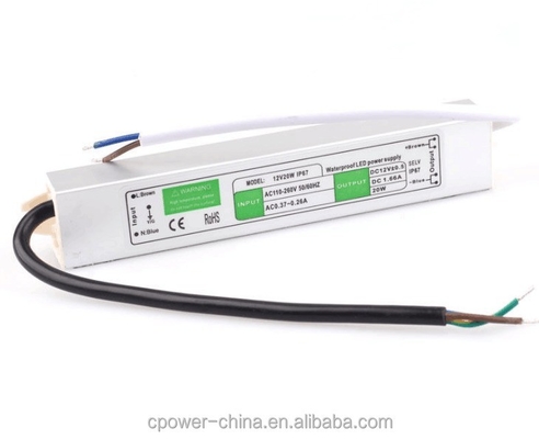 Fuente de alimentación de corriente continua 12V para conductores LED impermeables para CE Rohs submarinos 10W 15W 20W