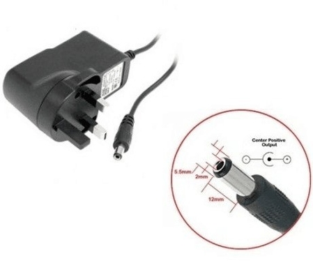 Tipo de salida de CC Plástico negro 12V Adaptador 6W 12W 1A 0.5A 12 Volt 0.5 Amp Fuente de alimentación