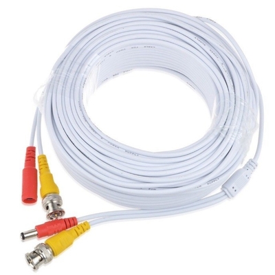 DVR CCTV de vigilancia de alambre blanco BNC Video cable de alimentación con conector macho coaxial BNC