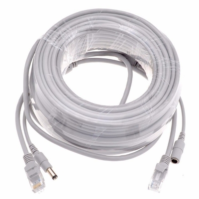 Vestido de PVC 5/10/15/20/30M Gris CAT5/CAT-5e Ethernet RJ45 CC de energía CCTV Red de cable LAN