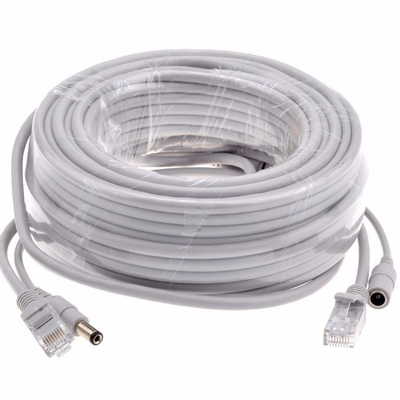 Vestido de PVC 5/10/15/20/30M Gris CAT5/CAT-5e Ethernet RJ45 CC de energía CCTV Red de cable LAN