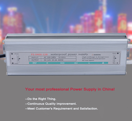 400W 12V 33.3A DC Fuente de alimentación LED a prueba de agua IP67 Rango de regulación de línea nominal ± 0,5max