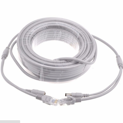 3/5/10/15/20/30M 50m Gris CAT5/CAT-5e Ethernet RJ45 CC de energía CCTV Red de cable LAN para cámara POE