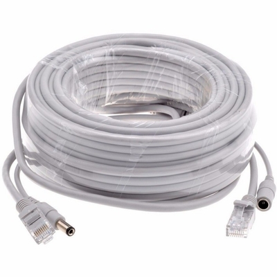 3/5/10/15/20/30M 50m Gris CAT5/CAT-5e Ethernet RJ45 CC de energía CCTV Red de cable LAN para cámara POE