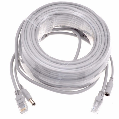 3/5/10/15/20/30M 50m Gris CAT5/CAT-5e Ethernet RJ45 CC de energía CCTV Red de cable LAN para cámara POE