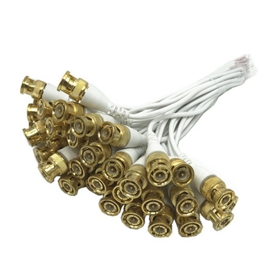 C-Power Metal Conector Blanco BNC Cable de extensión para CCTV Tipo de extremo masculino Despojado