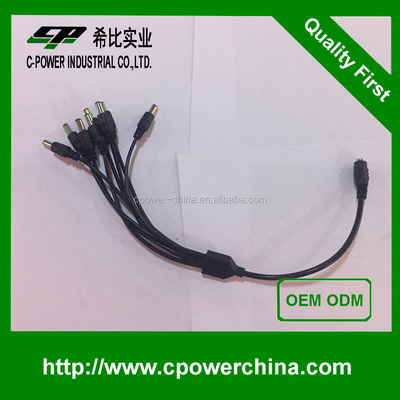 Fuente de alimentación 5.5*2.1 Conector de corriente continua con cable abierto de alambre y chaleco de PVC multi-núcleo