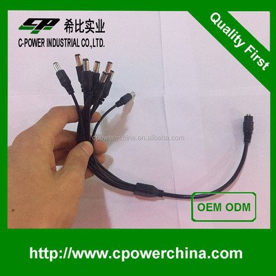 Fuente de alimentación 5.5*2.1 Conector de corriente continua con cable abierto de alambre y chaleco de PVC multi-núcleo