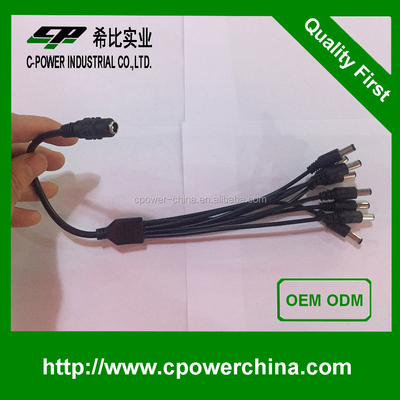 Fuente de alimentación 5.5*2.1 Conector de corriente continua con cable abierto de alambre y chaleco de PVC multi-núcleo