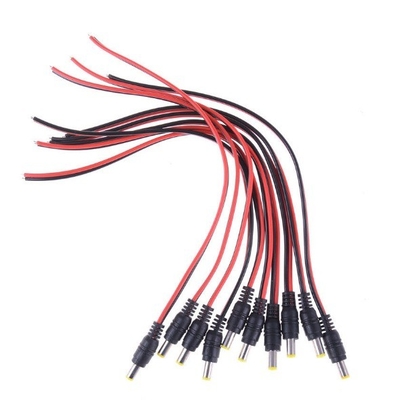 DC 5.5*2.5mm 5525 30cm Jack de alimentación macho enchufe de cable de cable de cobre con IEC Tipo de extremo femenino