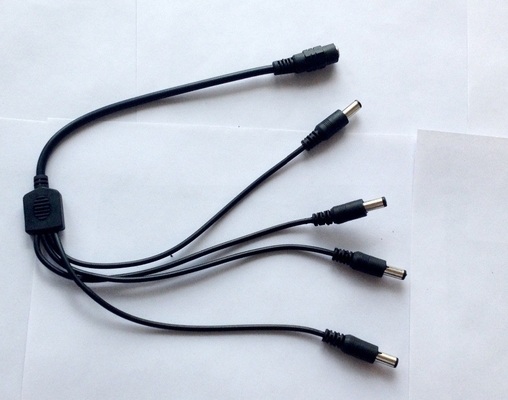 Copper 1 Female to 4 Male Power Supply Splitter Converter para cámara de circuito cerrado de televisión 12V