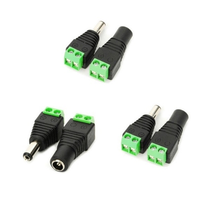 12V Jack de corriente continua enchufe negro f conector adaptador de corriente 5.5mm x 2.1mm Certificado CE