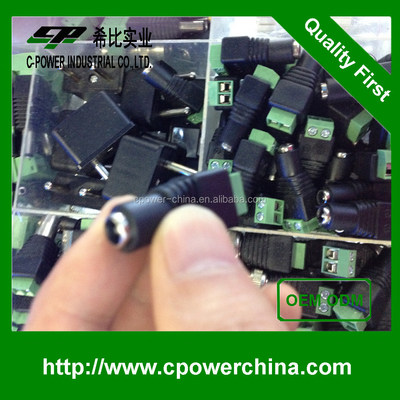 12V Jack de corriente continua enchufe negro f conector adaptador de corriente 5.5mm x 2.1mm Certificado CE