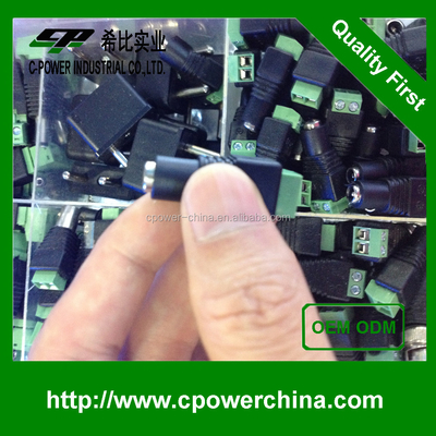 12V Jack de corriente continua enchufe negro f conector adaptador de corriente 5.5mm x 2.1mm Certificado CE